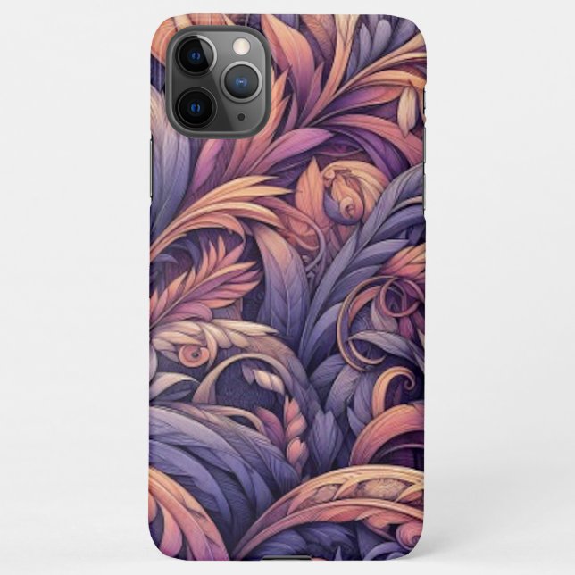 Mauve Taupe Pink Violet Purple Paisley Pattern iPhone Case (Back)