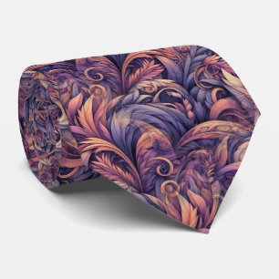 Mauve Taupe Pink Violet Purple Paisley Pattern Tie