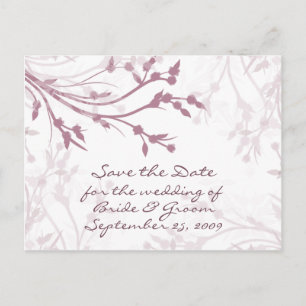 Mauve Tree Branches - Save the Date Announcement Postcard