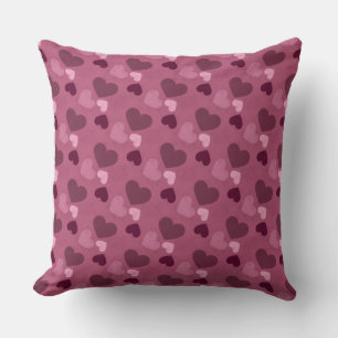 Mauve Valentine Heart Throw Pillow