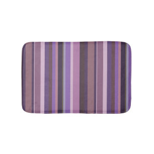 Mauve vertical stripes bath mat
