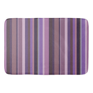 Mauve vertical stripes bath mat
