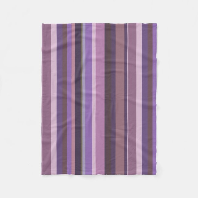 Mauve vertical stripes fleece blanket (Front)