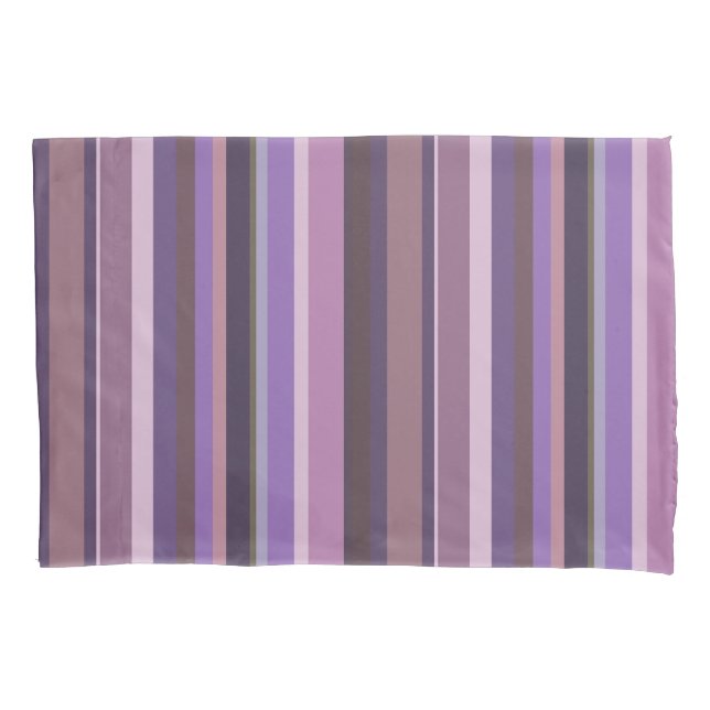 Mauve vertical stripes pillowcase (Front)
