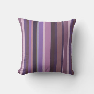 Mauve vertical stripes throw pillow