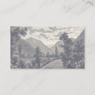 Mauve Vintage Mountain Custom Carte de visite v2