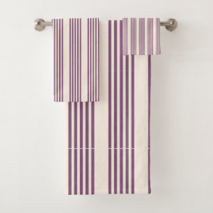 Mauve violet beige cinq bandes motif
