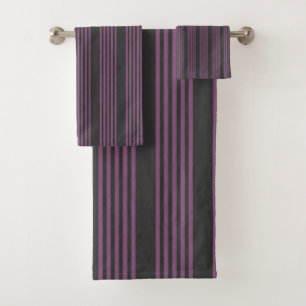 Mauve violet et charbon de bois cinq bandes motif