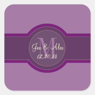 Mauve Violet Mariage Favoriser Stickers