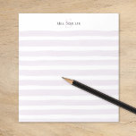 Mauve Watercolor Stripes Teacher Name Monogram Notepad<br><div class="desc">Personalized notepad with a custom monogram initial and name header over a light pink watercolor stripe background. Perfect for teacher gifts or personal stationery for your home office! Use the design tools to change the text fonts and colours or further customize your design.</div>