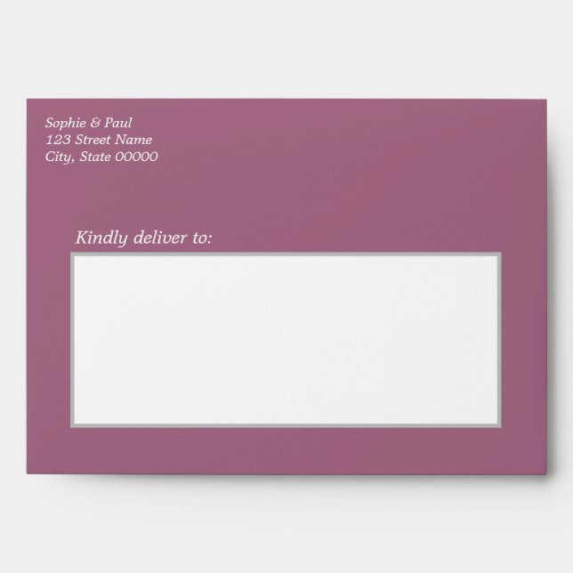 Mauve Wedding Invitation Envelope (Front)