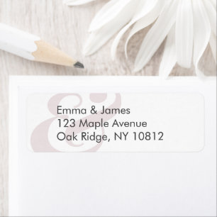 Mauve Wedding Return Address Label Centred
