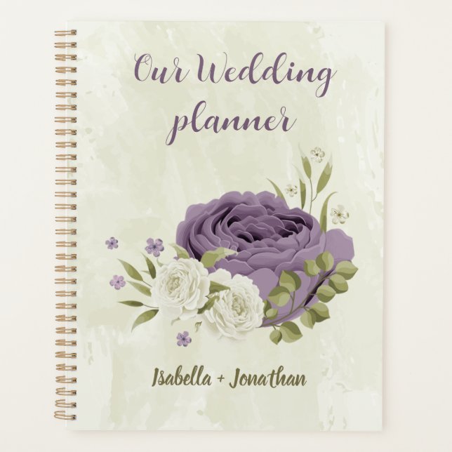 mauve white flowers greenery wedding planner (Front)