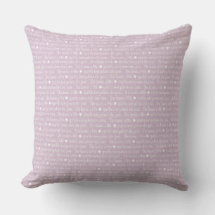 MAUVE & WHITE SHE LEAVES A LITTLE SPARKLE SAYING THROW PILLOW