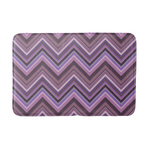 Mauve zigzag stripes bath mat