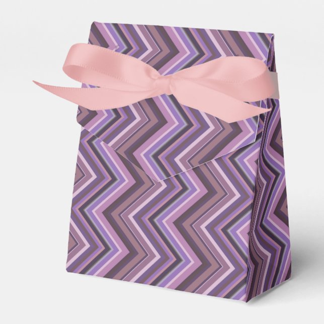 Mauve zigzag stripes favor box (Front Side)