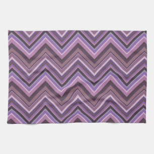 Mauve zigzag stripes kitchen towel