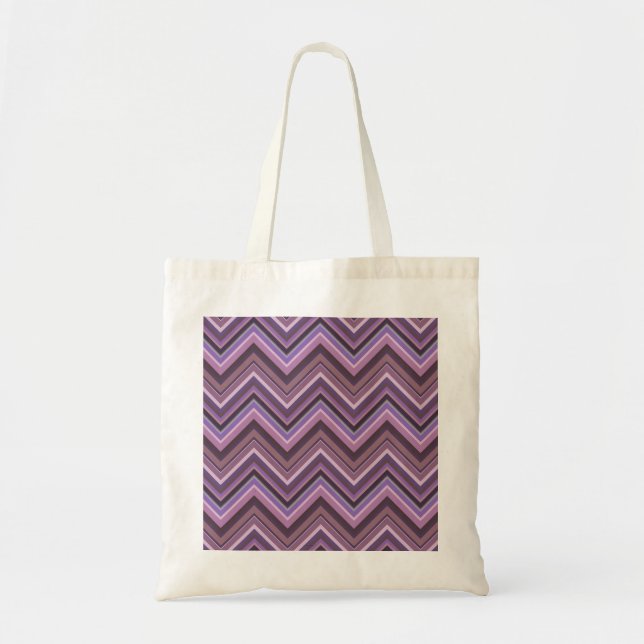 Mauve zigzag stripes tote bag (Front)