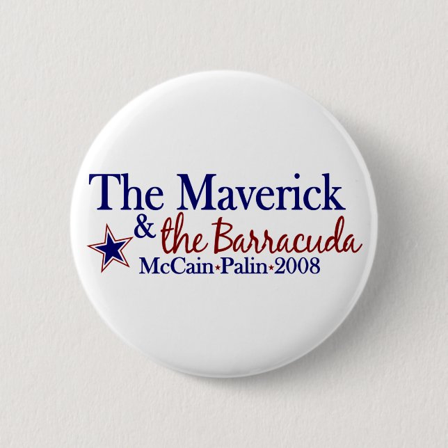 Maverick and Barracuda (McCain Palin 2008) 2 Inch Round Button (Front)