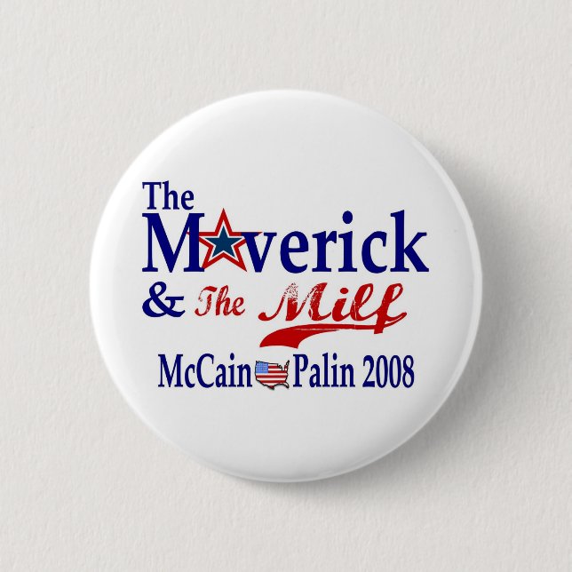 maverick and milf 2 inch round button (Front)