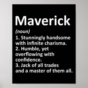 Maverick Definition Personalized Name Funny Birthd Poster