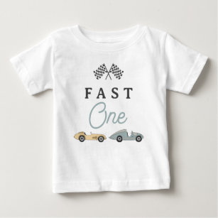 MAVERICK Vintage Race Car Fast One 1st Birthday  Baby T-Shirt