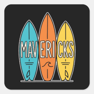 Mavericks Surfboards Trio Square Sticker