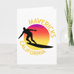 Mavericks Surfing California Vacation  Card