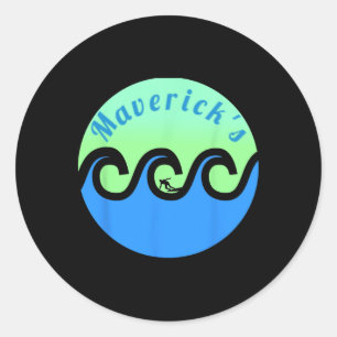 Maverick's Surfing Surf California Beaches  Classic Round Sticker