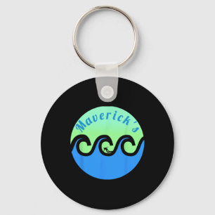 Maverick's Surfing Surf California Beaches Keychain