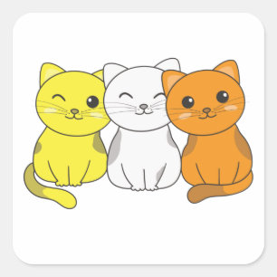 Maverique Flag Pride Lgbtq Cute Cat Bunch Square S Sticker