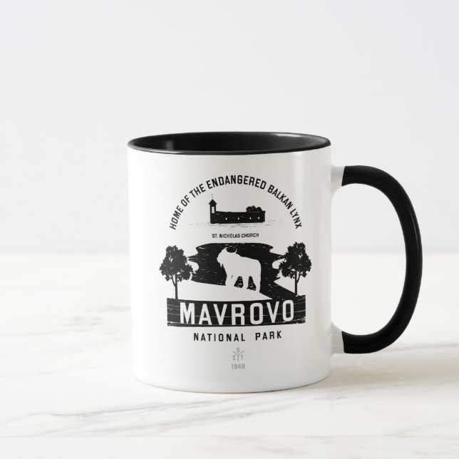 Mavrovo National Park Black Design Mug (Right)