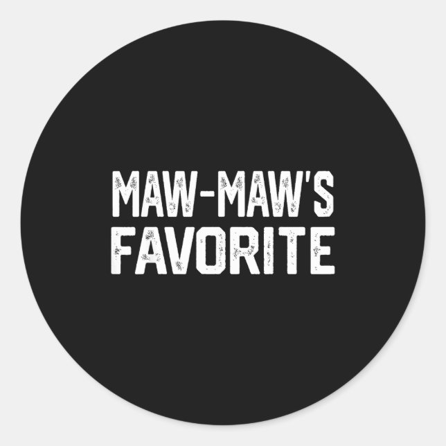 Maw-maw’s Favorite Funny Grandparent Granhild Vint Classic Round Sticker (Front)