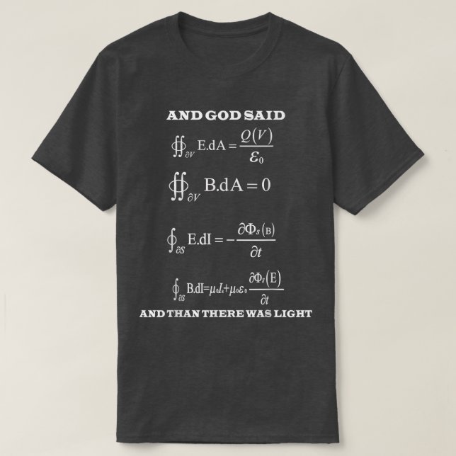Mawell Equations Light Electricity Physics Science T-Shirt (Design Front)