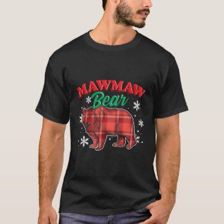 Mawmaw Bear Buffalo Plaid Gift Matching Bear Famil T-Shirt
