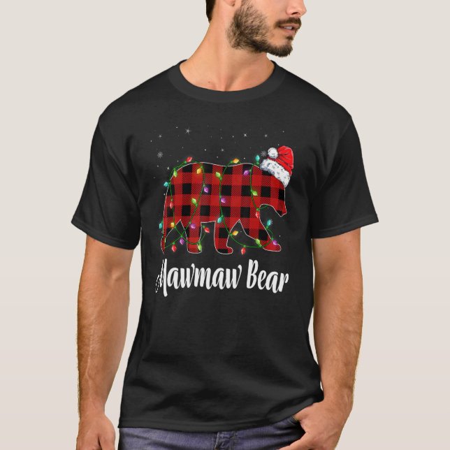 Mawmaw Bear Buffalo Red Plaid Matching Family Chri T-Shirt (Front)