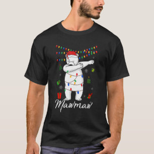 Mawmaw Bear Dabbing Lights Santa  Christms Family  T-Shirt