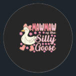 Mawmaw Goose On The Loose Funny Birthday Matching  Classic Round Sticker<br><div class="desc">Mawmaw Goose On The Loose Funny Birthday Matching Family</div>