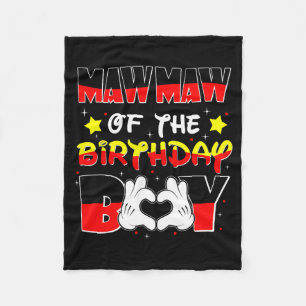 Mawmaw Of The Birthday Boy Shirt Matching Grandson Fleece Blanket