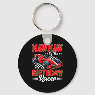 Mawmaw Of The Birthday Racer Race Car Party Family Keychain