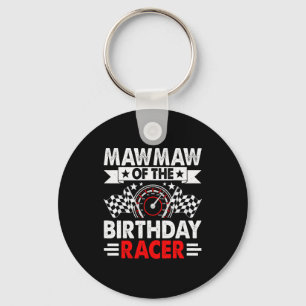 Mawmaw Of The Birthday Racer Race Car Party Family Keychain