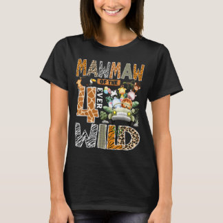 Mawmaw Of The Four Wild Safari 4th Birthday Boy T-Shirt