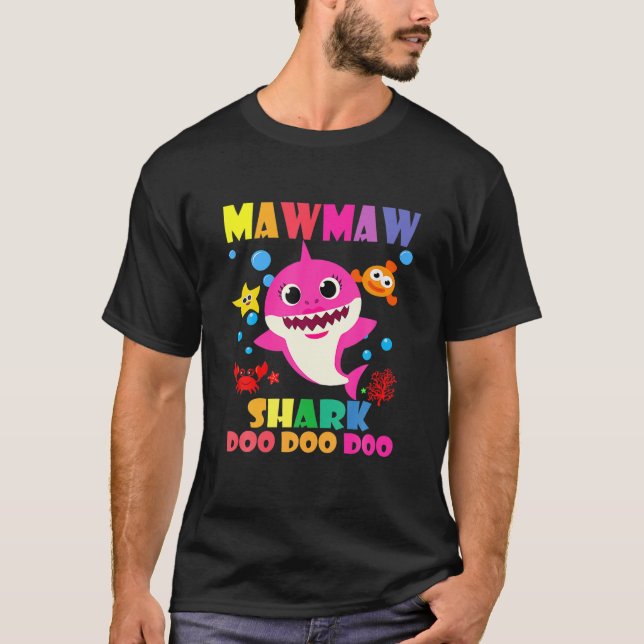 Mawmaw Shark Doo Doo Funny Baby Mommy Daddy Kids T-Shirt (Front)