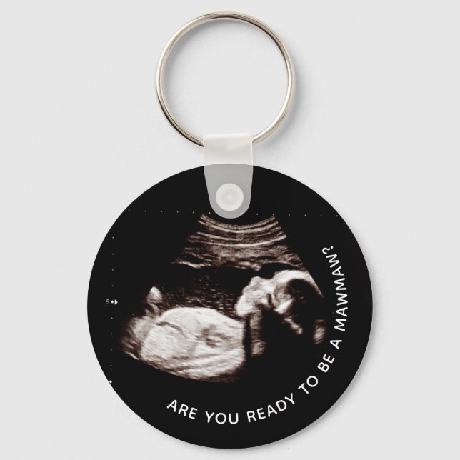 MawMaw Sonogram Pregnancy Announcement Keychain (Front)