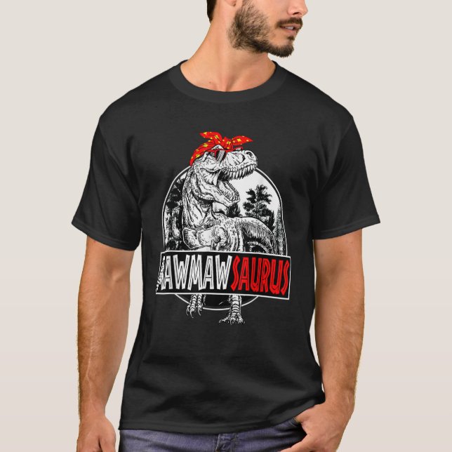 Mawmawsaurus T rex Dinosaur Funny Mawmaw Saurus Fa T-Shirt (Front)
