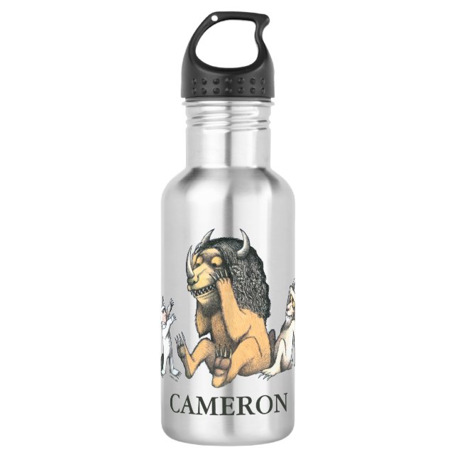 Max and the Wild Things Playing | Add Your Name 532 Ml Water Bottle (Front)