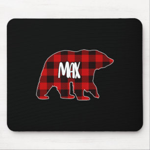 Max Bear Custom Red Buffalo Plaid Christmas Pajama Mouse Pad