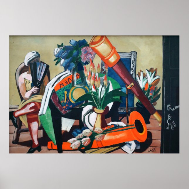 Max Beckmann - Großes Stillleben mit Fernrohr Poster (Front)