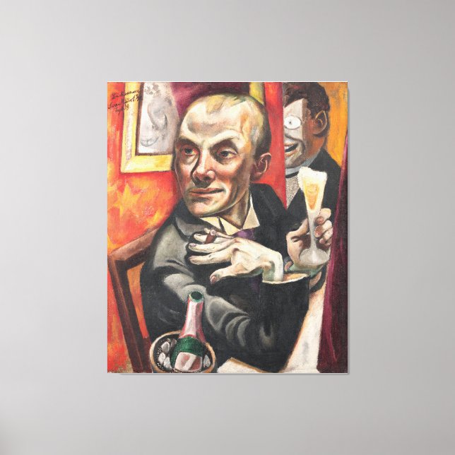 Max Beckmann - Self-Portrait with Champagne Canvas Print (Front)