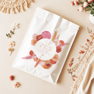 MAX Bold Fuchsia & Orange Floral Wedding Favour Bag